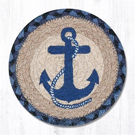 H2H 7 x 7 in. Navy Anchor Printed Round Swatch H22548442